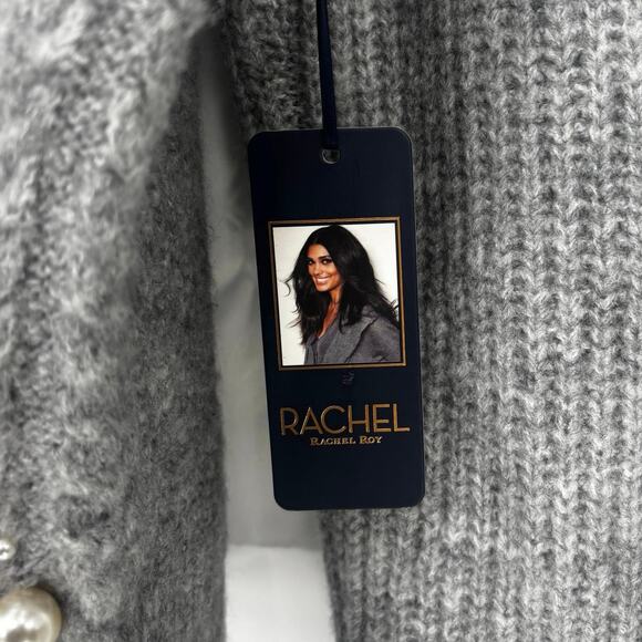 Rachel Roy NWT Gray Pearl Wool Blend Pulliver Sweater Size L - Picture 5 of 7